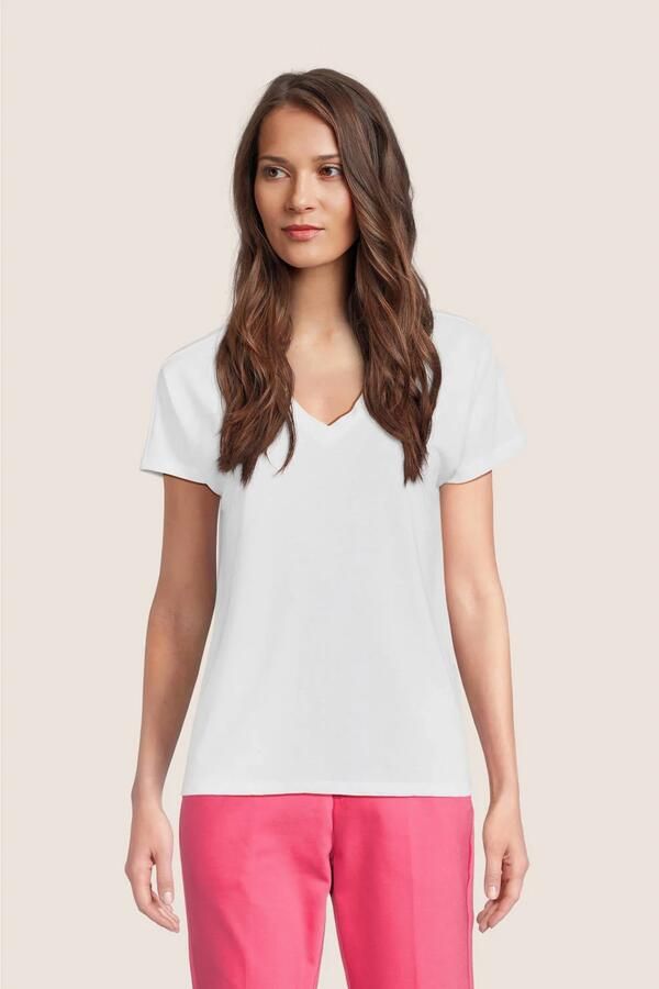 MSCH COPENHAGEN Dames Tops & T-shirts Mschfenya Modal V Neck Tee Ecru - Foto 7