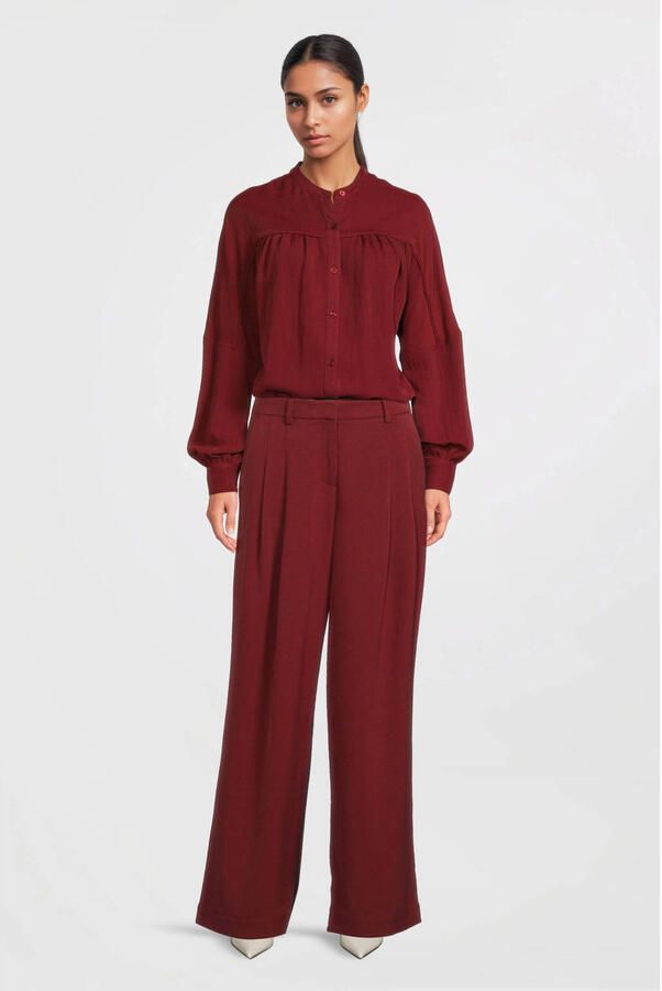 MSCH Copenhagen Wide leg broek met viscose model 'Henrika'
