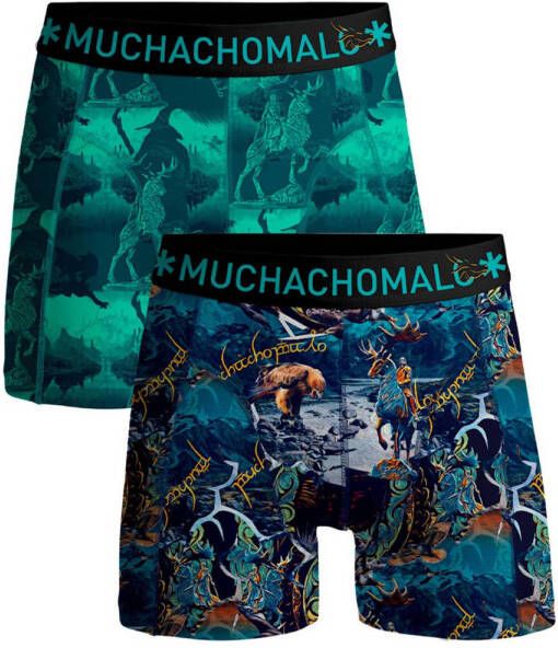 Muchachomalo boxershort Lords set van 2 blauw groen Jongens Stretchkatoen 152 158