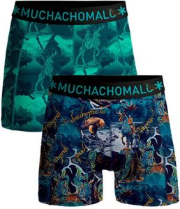 Muchachomalo boxershort Lords set van 2 blauw groen