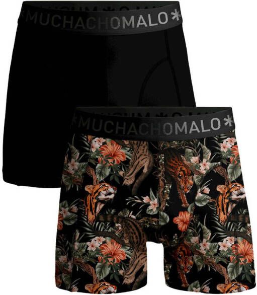 Muchachomalo boxershort OCELOT set van 2 zwart oranje Jongens Modal (duurzaam materiaal) 134 140