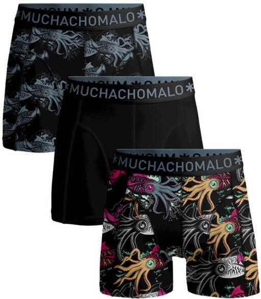 Muchachomalo boxershort Print Solid (set van 3)