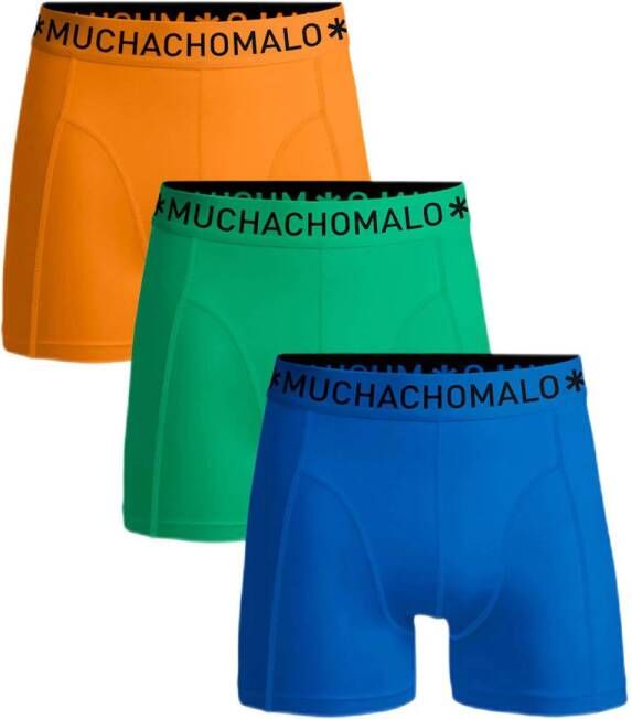 Muchachomalo boxershort set van 3 blauw groen oranje