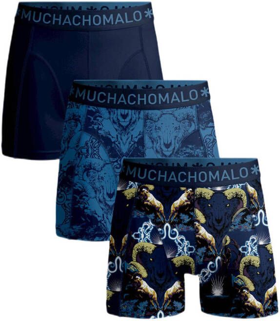 Muchachomalo boxershort set van 3 blauw multi