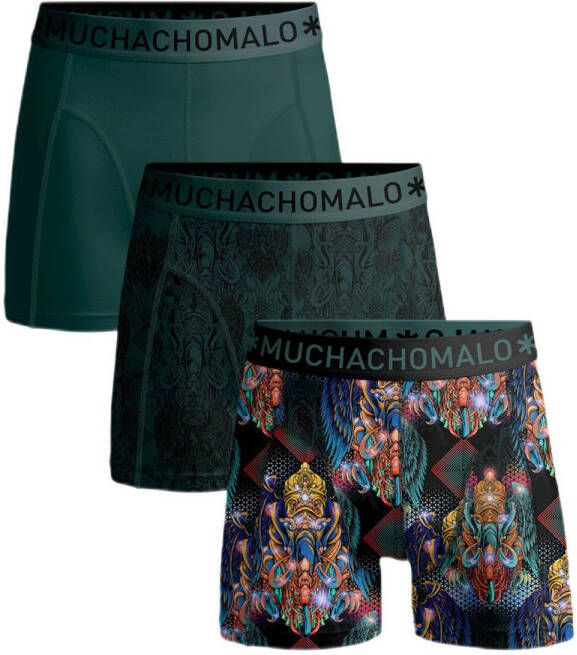 Muchachomalo boxershort set van 3 groen multi