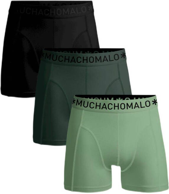 Muchachomalo boxershort set van 3 groen zwart