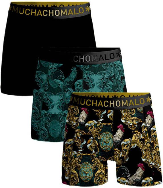 Muchachomalo boxershort set van 3 multi zwart