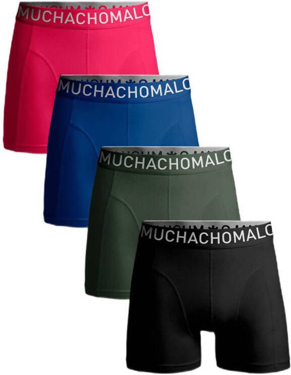 Muchachomalo boxershort set van 4 rood blauw kaki zwart