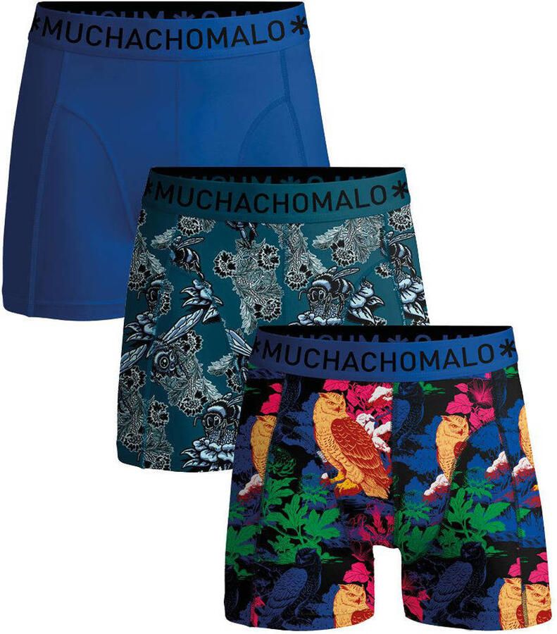 Muchachomalo boxershort blauw groen rood (set van 3)