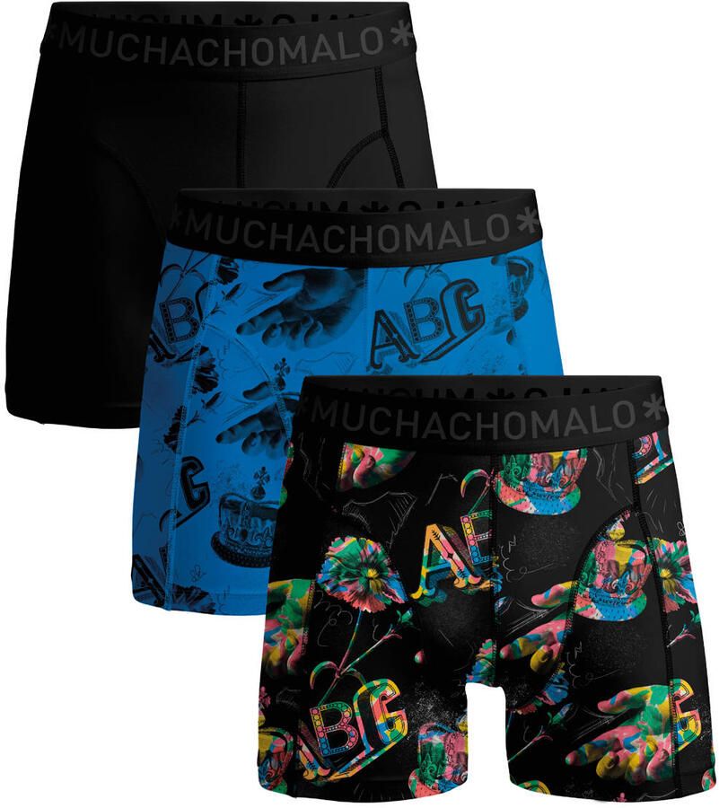 Muchachomalo boxershort blauw zwart (set van 3)