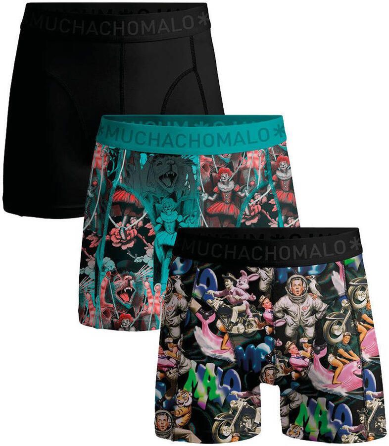 Muchachomalo boxershort zwart blauw (set van 3)