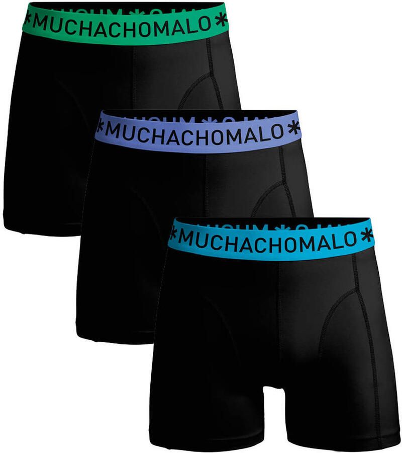 Muchachomalo boxershorts zwart (set van 3) Jongens Stretchkatoen Effen