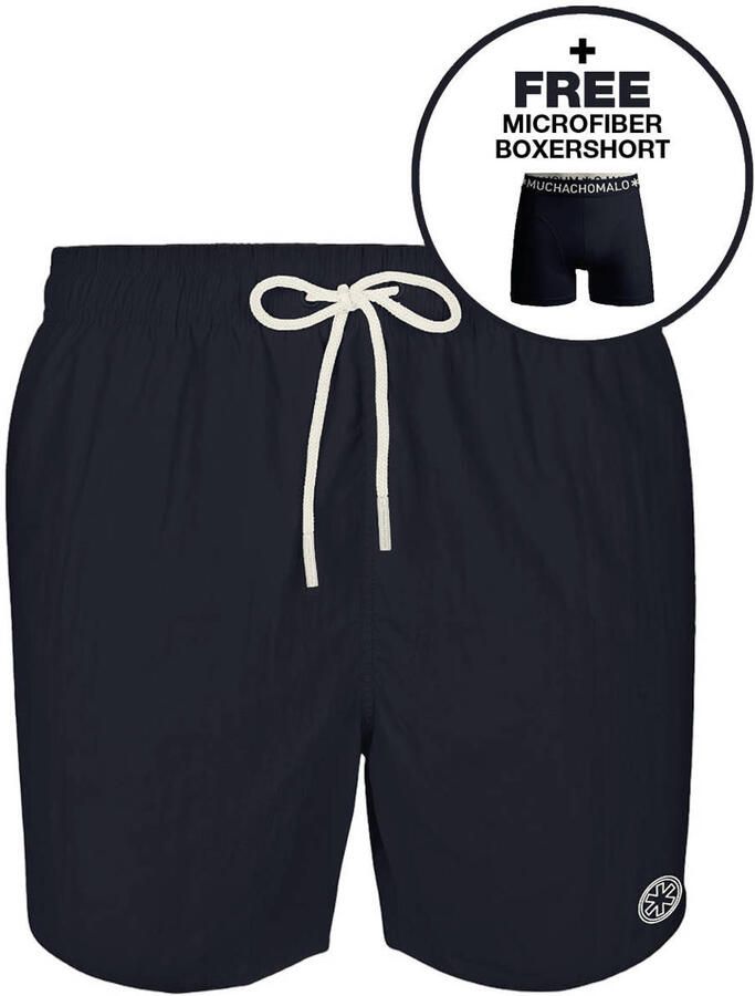 Muchachomalo zwemshort + gratis boxershort donkerblauw