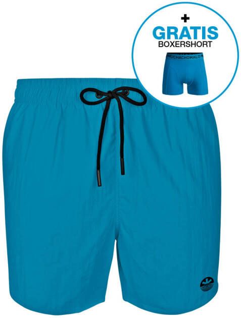 Muchachomalo zwemshort + gratis boxershort neon blauw