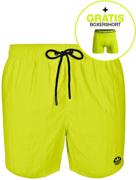 Muchachomalo zwemshort + gratis boxershort neon geel