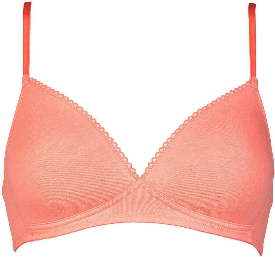 My Basic by After Eden voorgevormde katoenen bh zonder beugel (set van 2) koraalrood roze