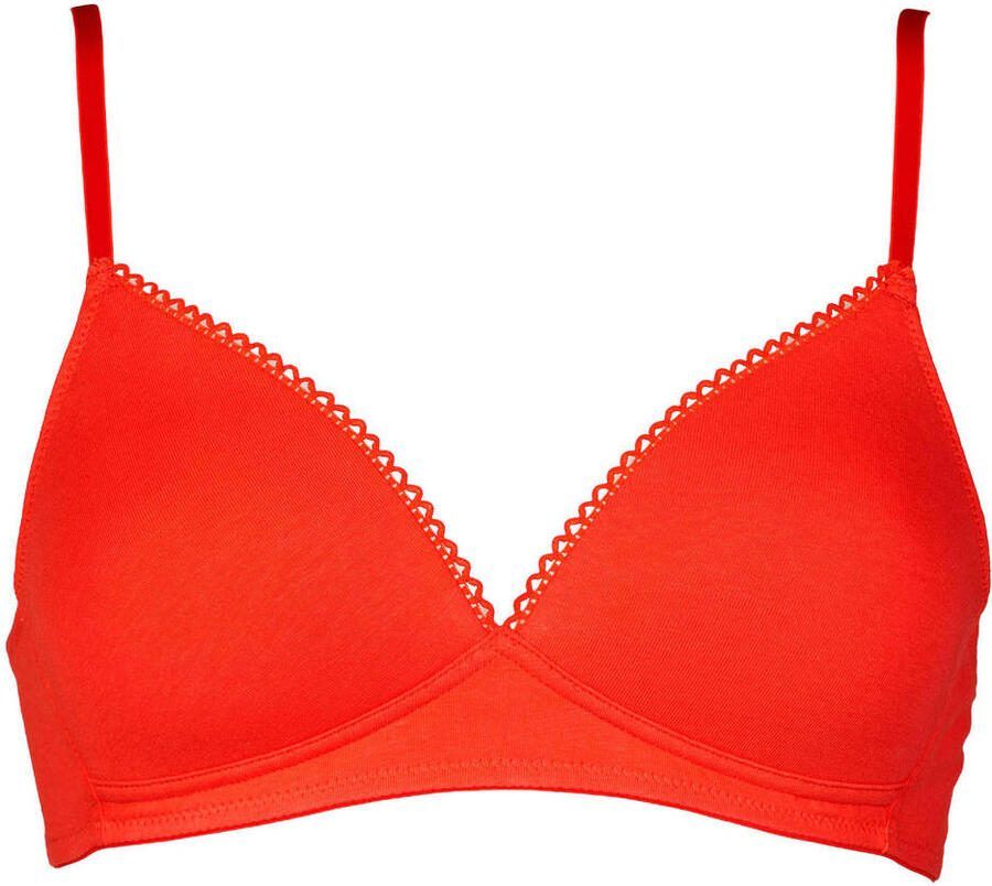 My Basic by After Eden voorgevormde katoenen bh zonder beugel (set van 2) koraalrood roze - Foto 3