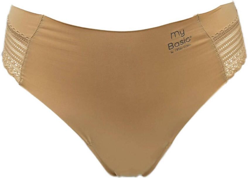 My Basic by After Eden seamless string met kant (set van 3) Beige