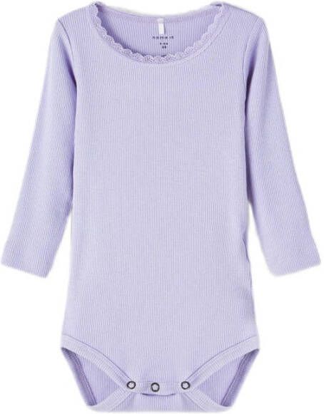 Name it BABY romper NBFKAB lila Paars Meisjes Stretchkatoen Ronde hals 62