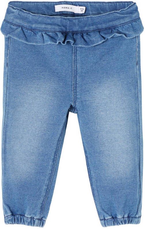 Name it BABY regular fit jeans NBFBIBI stonewashed Blauw Meisjes Stretchkatoen 56