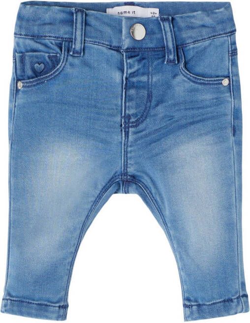 Name it BABY newborn baby slim fit jeans NBFSALLI stonewashed Blauw Meisjes Lyocell (duurzaam materiaal) 56