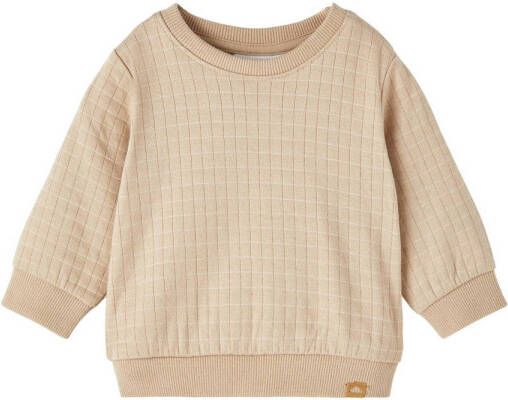 Name it BABY newborn baby sweater NBMNERO met textuur beige 74