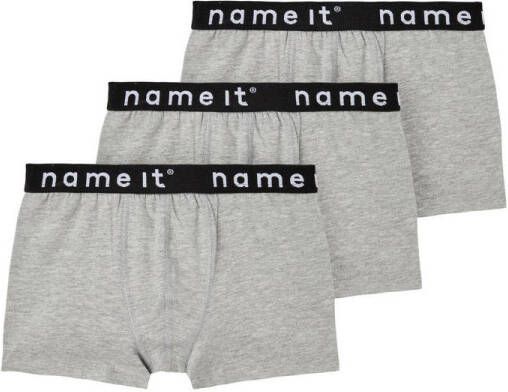 NAME IT KIDS boxershort NKMBOXER set van 3 grijs melange