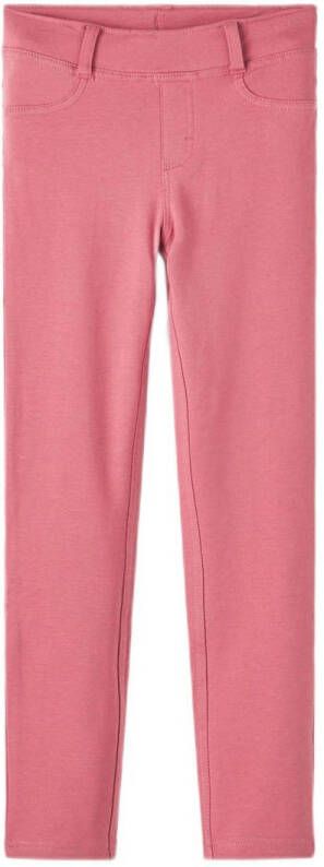 Name it KIDS broek NKFJAVI donkerroze Meisjes Stretchkatoen Effen 140