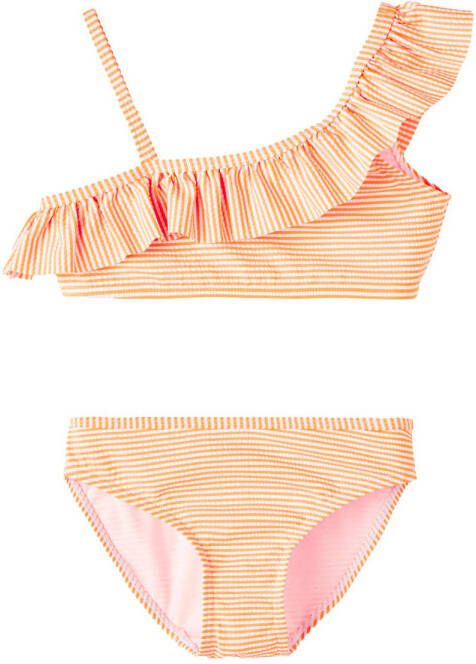Name it KIDS crop bikini NKFZILINE met ruches oranje Meisjes Polyester 146 152