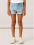 Name it KIDS gebloemde regular fit short NKFBELLA light blue denim Korte broek Blauw Meisjes Stretchdenim 110 - Thumbnail 1