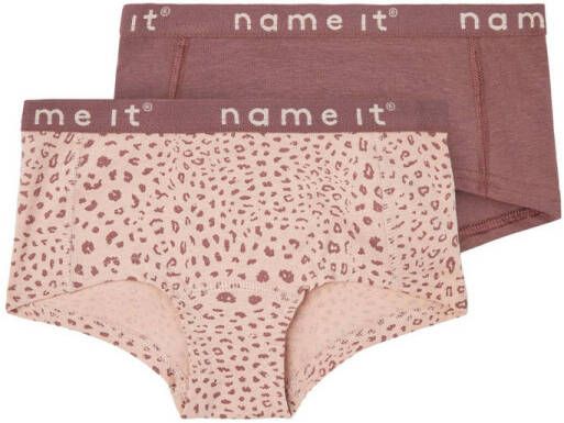 NAME IT KIDS hipster NKFHIPSTER set van 2 oudroze paars