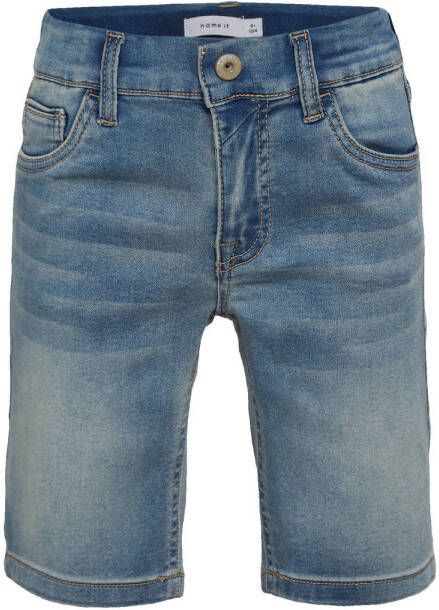 Name it KIDS jeans short Theo met biologisch katoen light denim short Blauw 152