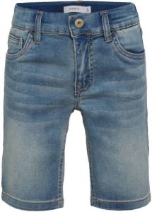 NAME IT KIDS jeans short Theo met biologisch katoen light denim