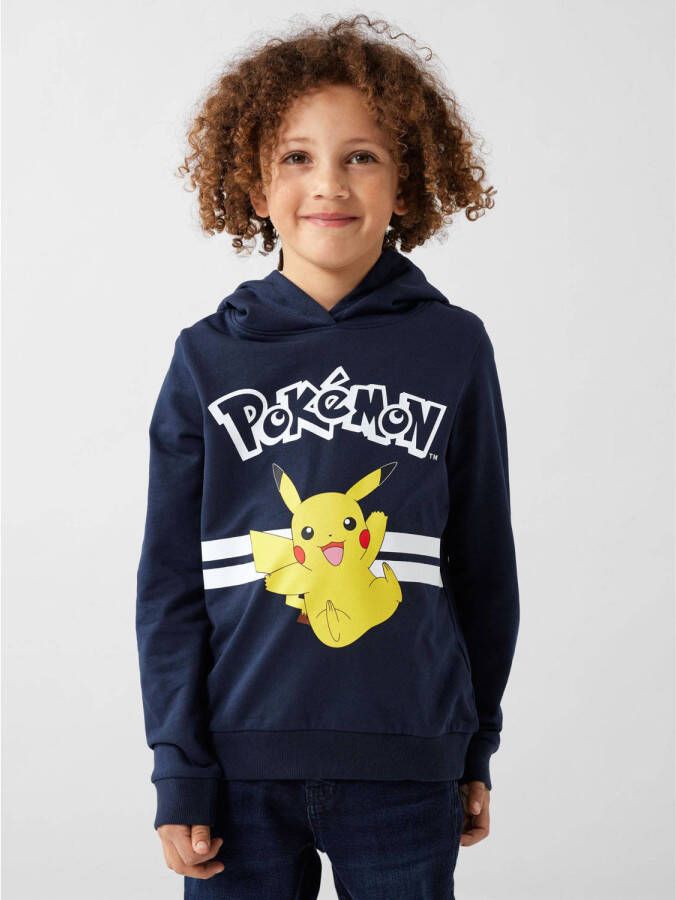 Name it KIDS Pokemon hoodie NKFJU met printopdruk donkerblauw Sweater Printopdruk 122 128