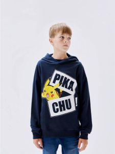 NAME IT KIDS Pokemon hoodie NKMJAREL met printopdruk donkerblauw