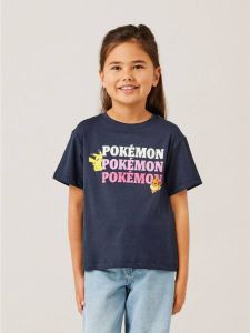NAME IT KIDS Pokemon T-shirt NKFNATALY met printopdruk donkerblauw