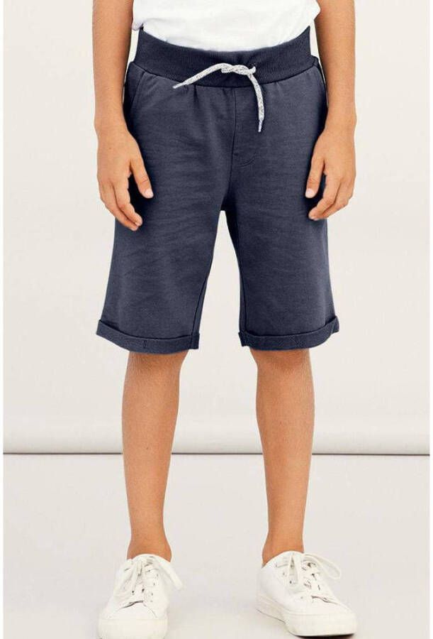 Name it KIDS regular fit sweatshort NKMVERMO donkerblauw Effen 152