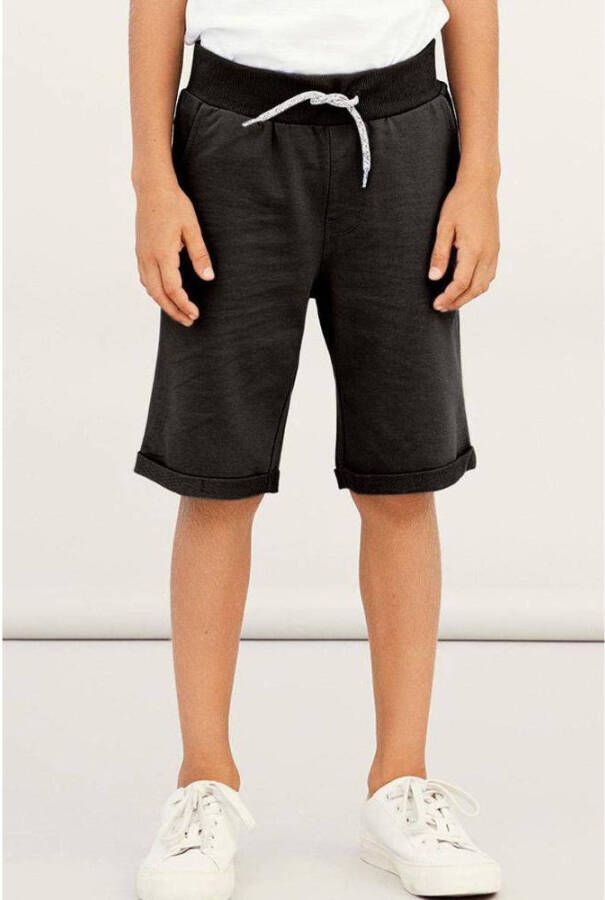 Name it KIDS regular fit sweatshort NKMVERMO zwart Effen 104