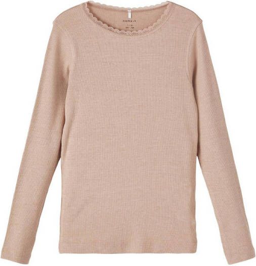 NAME IT KIDS ribgebreide longsleeve NKFKAB oudroze
