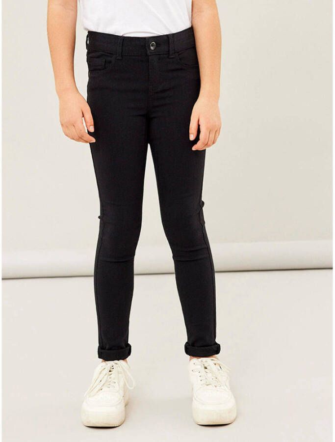 Name it KIDS skinny jeans NKFPOLLY black Zwart Meisjes Viscose Effen 164