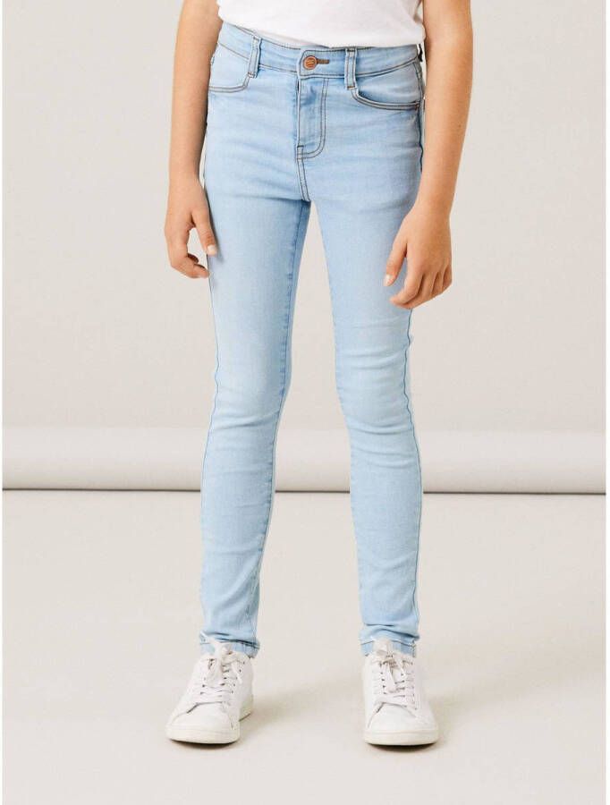Name it KIDS skinny jeans NKFPOLLY light blue denim Blauw Meisjes Stretchdenim 146