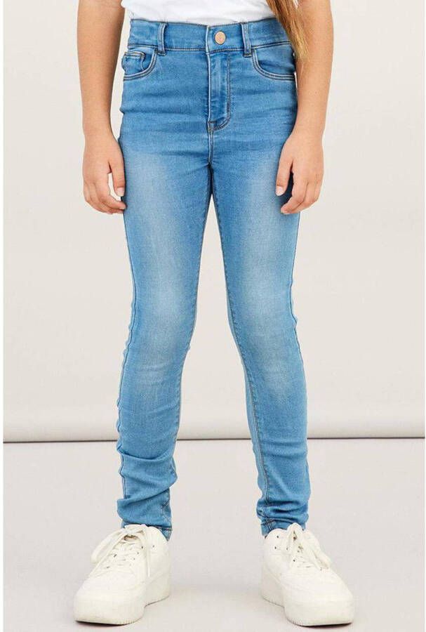 Name it KIDS skinny jeans NKFPOLLY light denim Blauw Meisjes Stretchdenim 158