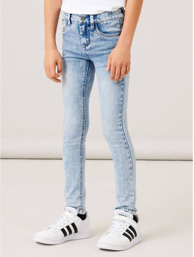 Name it KIDS skinny jeans NKMPETE light blue denim Blauw Jongens Stretchdenim 116