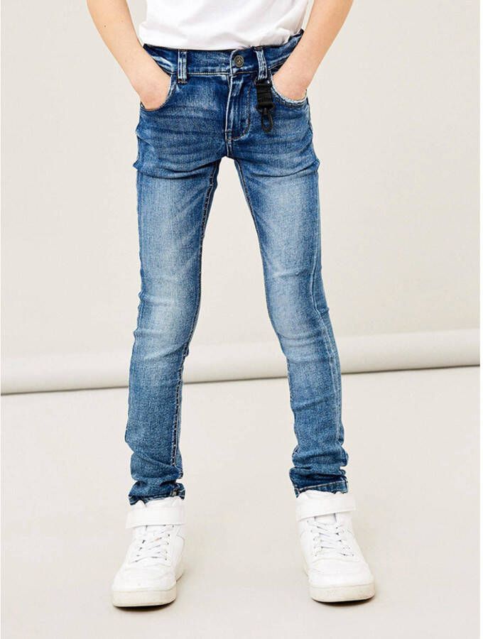 Name it KIDS skinny jeans NKMPETE medium blue denim Blauw Jongens Stretchdenim 104