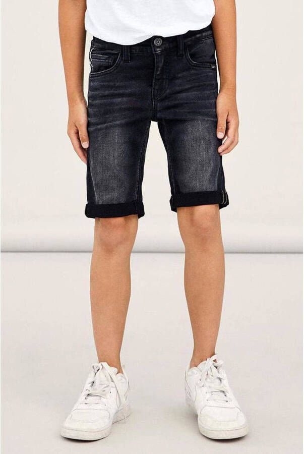 NAME IT KIDS slim fit jeans bermuda NKMTHEO zwart online kopen