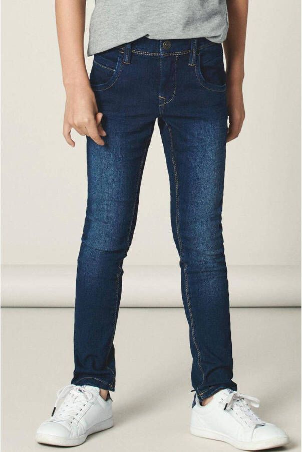 Name it KIDS slim fit jeans NITTAX dark denim Blauw 104