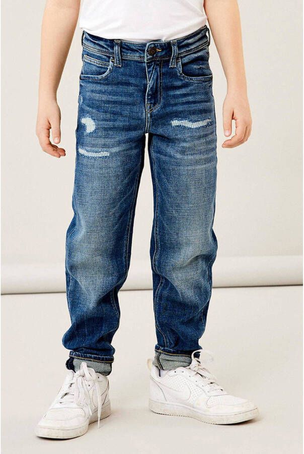 Name it KIDS slim fit jeans NKMCHRIS medium blue denim Blauw Jongens Stretchdenim 122