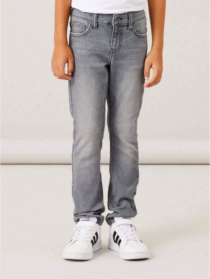 Name it KIDS slim fit jeans NKMSILAS light grey denim Grijs Jongens Stretchdenim 116