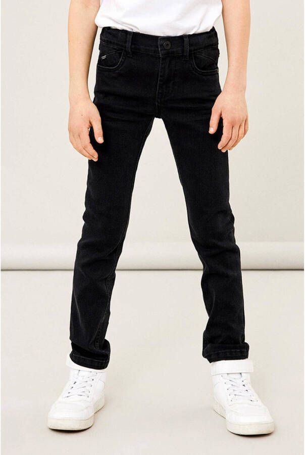 Name it KIDS slim fit jeans NKMTHEO black denim Zwart Jongens Stretchdenim 170