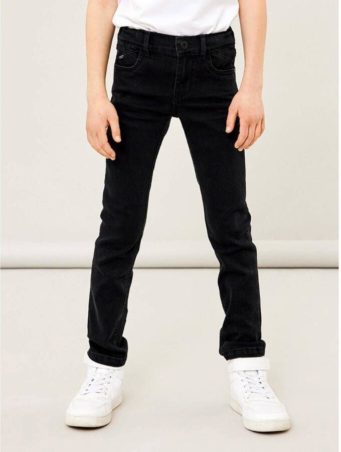 Name it KIDS slim fit jeans NKMTHEO black denim Zwart Jongens Stretchdenim 152